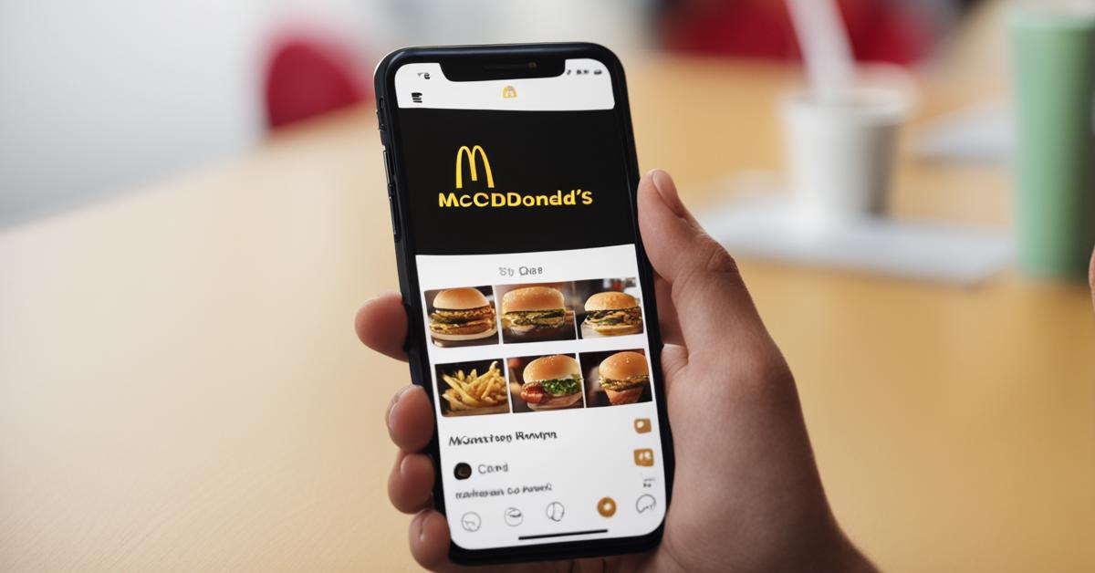 Osoba korzystająca z aplikacji mobilnej McDonald's na smartfonie.